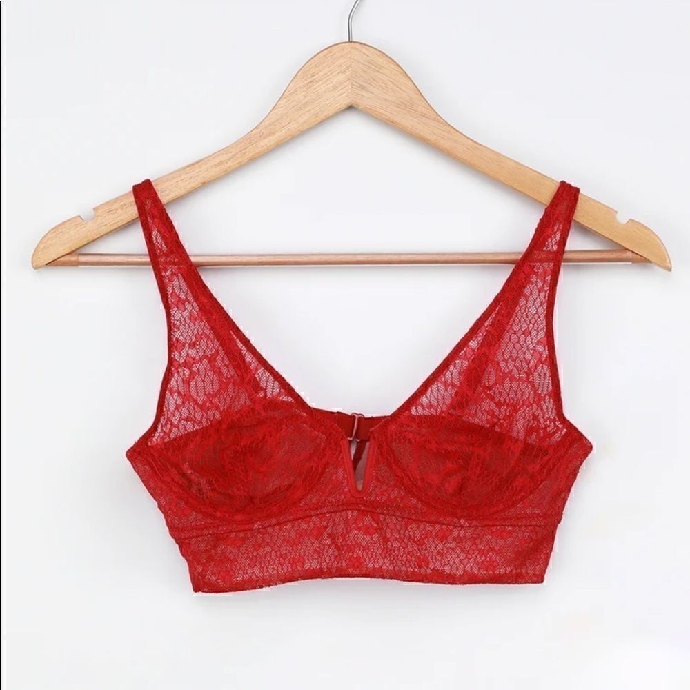 Free People Tameeka Red Lace Underwire Bralette - Picture 4 of 7